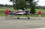 Il CAP-21 di Milano viene parcheggiato sulla linea di volo